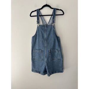 Madewell Women's Blue Denim Jean Short Overalls Cotton Blend Size‎ Small